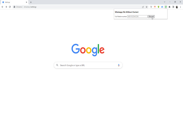 Whastapp Me without contact chrome谷歌浏览器插件_扩展第1张截图