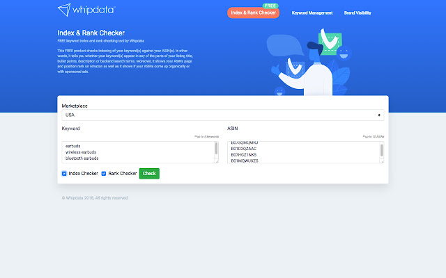Keyword Index & Rank Checker for Amazon chrome谷歌浏览器插件_扩展第2张截图