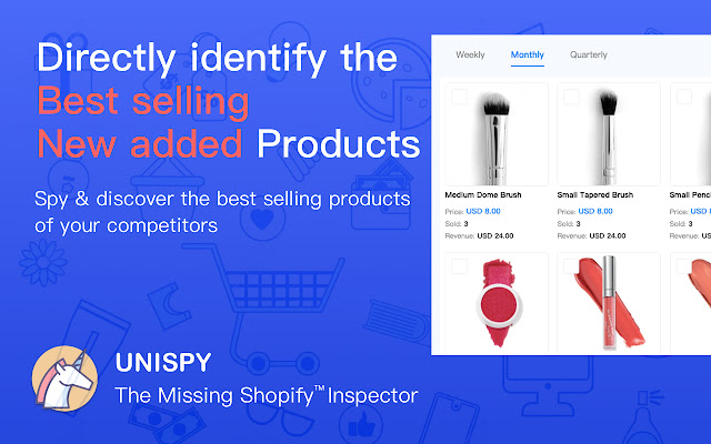 UNISPY: Shopify 销售监控跟踪助手 chrome谷歌浏览器插件_扩展第2张截图