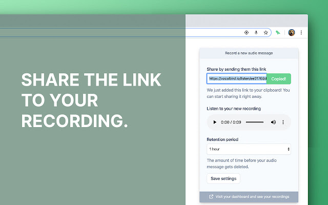 VocalBird: Record and share audio messages chrome谷歌浏览器插件_扩展第3张截图