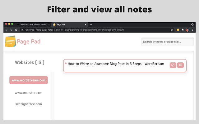 Page Pad : Make quick notes chrome谷歌浏览器插件_扩展第5张截图