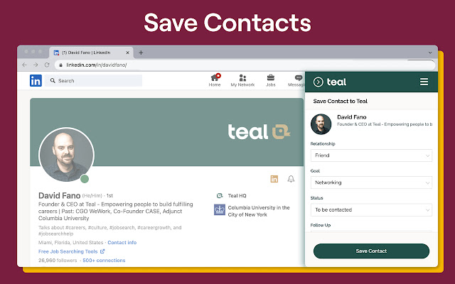 Teal - Free Job Search & Contacts Tracker chrome谷歌浏览器插件_扩展第3张截图