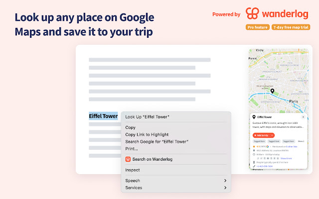 Wanderlog: search & save Google Maps places chrome谷歌浏览器插件_扩展第2张截图