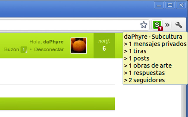 Notificaciones Subcultura chrome谷歌浏览器插件_扩展第1张截图