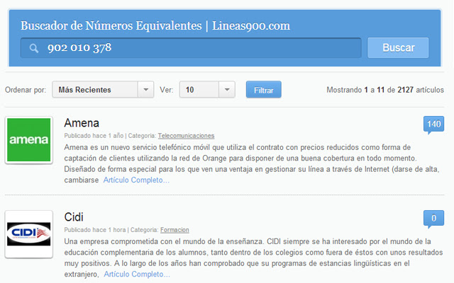 Buscador Lineas900 chrome谷歌浏览器插件_扩展第2张截图