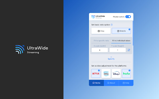 UltraWide Streaming: custom fullscreen ratios chrome谷歌浏览器插件_扩展第1张截图