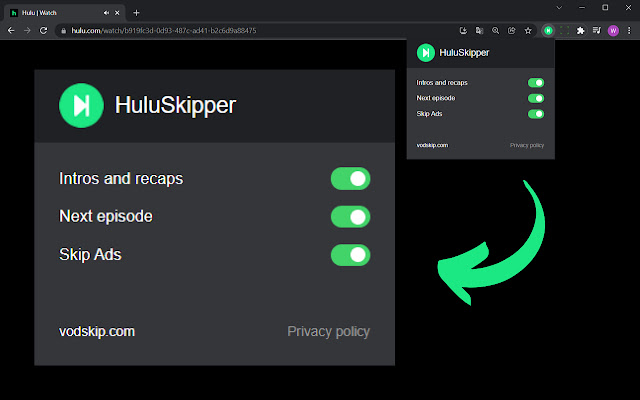Hulu Skipper: skip intros, recaps & more chrome谷歌浏览器插件_扩展第1张截图