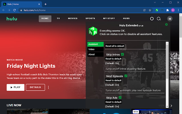 Hulu Extended: boost your viewing chrome谷歌浏览器插件_扩展第2张截图