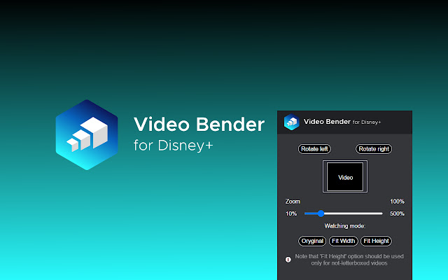 Disney+ Video Bender: rotate and zoom video chrome谷歌浏览器插件_扩展第2张截图