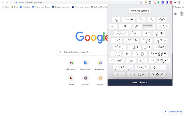 Aesthetic Symbols chrome谷歌浏览器插件_扩展第2张截图