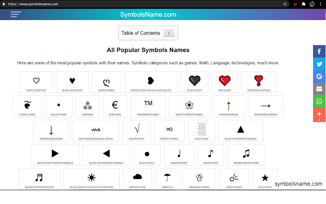 Symbols Name ✦—•♕ Get Symbol Name List ᐈ#1 chrome谷歌浏览器插件_扩展第1张截图