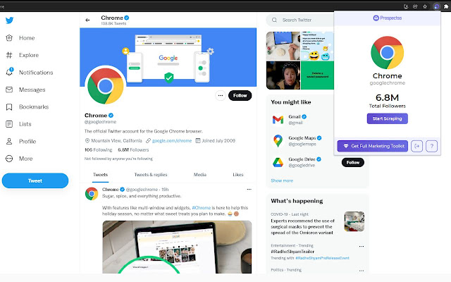 Twitter Follower Scraper & Email Finder chrome谷歌浏览器插件_扩展第3张截图