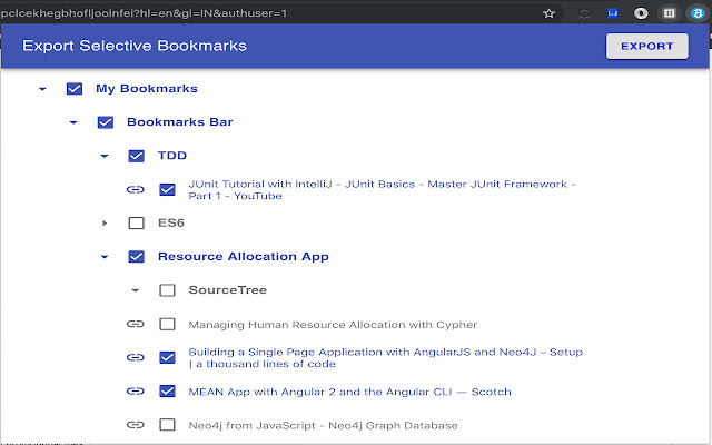 Export Selective Bookmarks chrome谷歌浏览器插件_扩展第1张截图