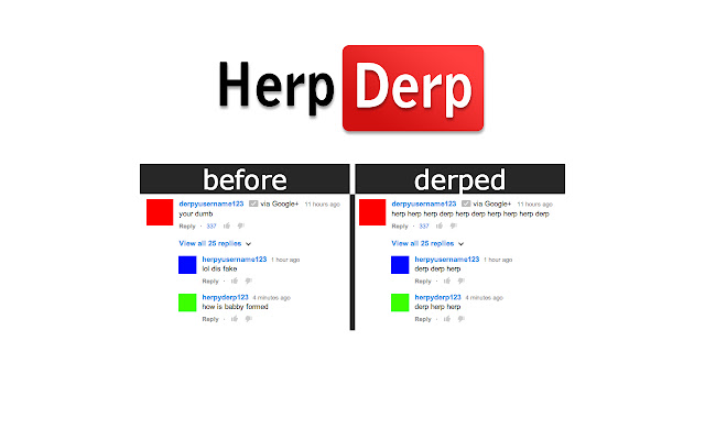 Herp Derp for YouTube™ chrome谷歌浏览器插件_扩展第1张截图