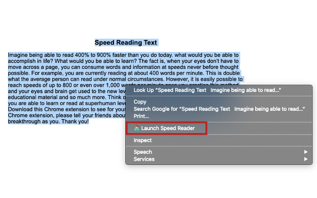Speed Reading chrome谷歌浏览器插件_扩展第1张截图