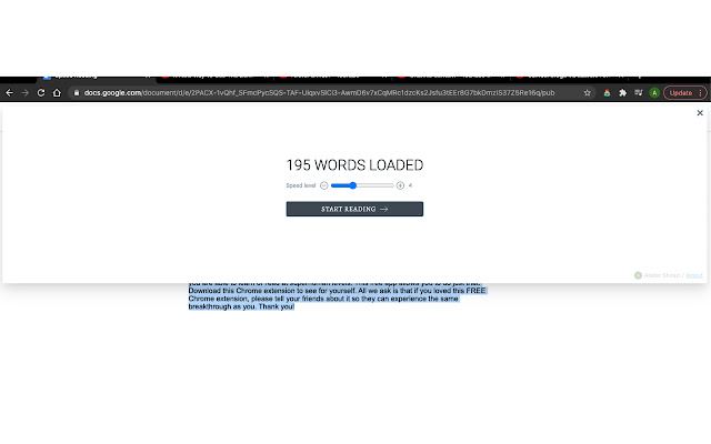 Speed Reading chrome谷歌浏览器插件_扩展第3张截图
