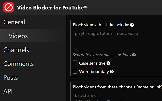 Video Blocker for YouTube™ chrome谷歌浏览器插件_扩展第1张截图