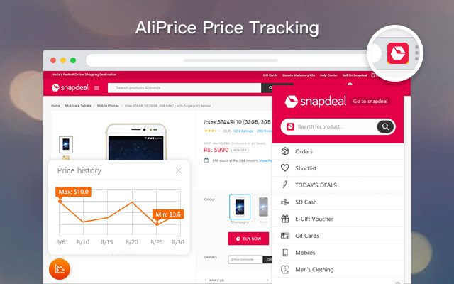 Snapdeal Price Tracker chrome谷歌浏览器插件_扩展第3张截图