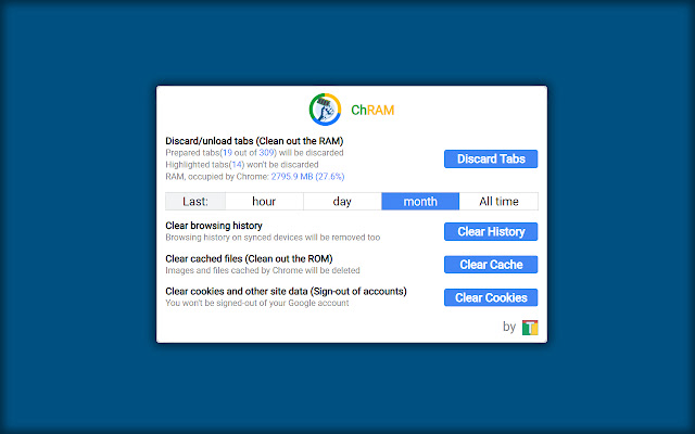 ChRAM: Simple Browsing Data Cleaner chrome谷歌浏览器插件_扩展第1张截图