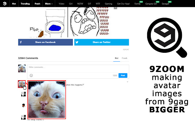 9ZOOM - 9gag Avatar Zoom chrome谷歌浏览器插件_扩展第1张截图