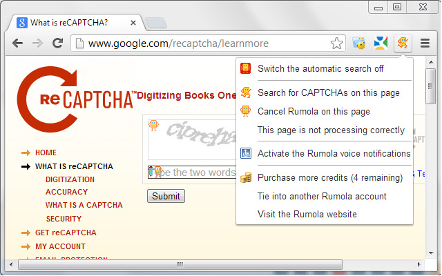Rumola - bypass CAPTCHA chrome谷歌浏览器插件_扩展第3张截图