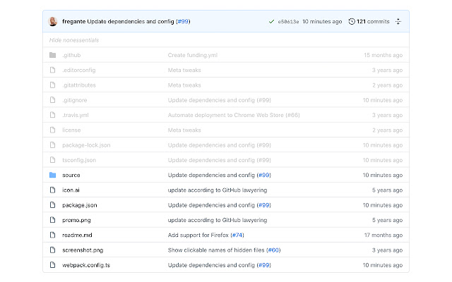 Hide Files on GitHub chrome谷歌浏览器插件_扩展第2张截图