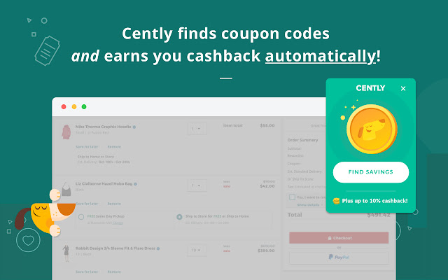 Cently (Coupons at Checkout) chrome谷歌浏览器插件_扩展第1张截图