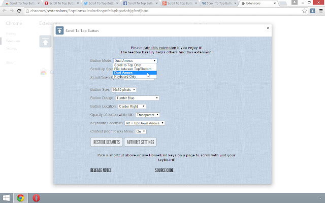Scroll To Top Button：滑动页面到最底部、最顶部 chrome谷歌浏览器插件_扩展第2张截图