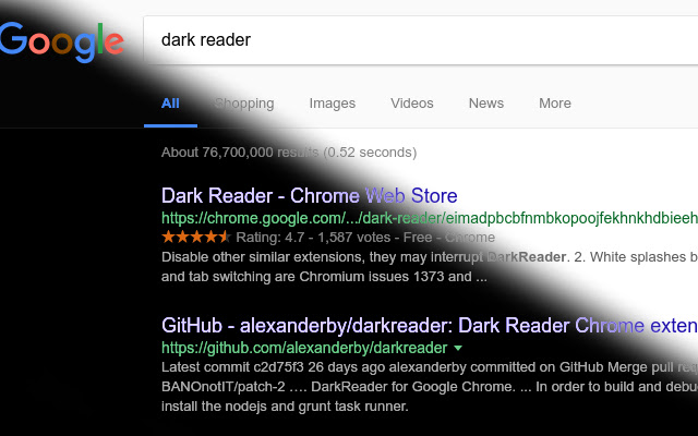 Dark Reader Dark chrome谷歌浏览器插件_扩展第1张截图
