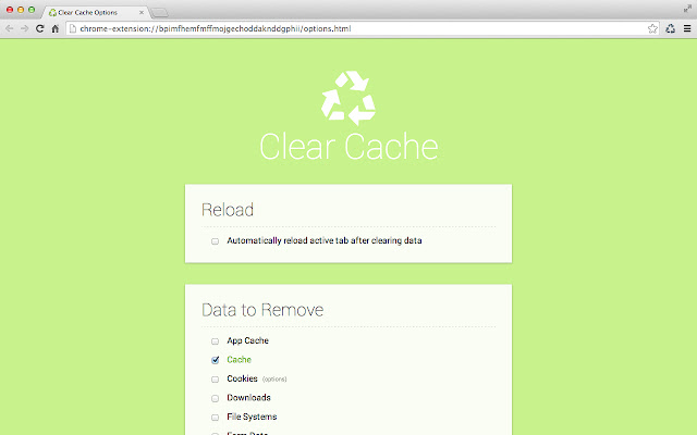 Clear Cache chrome谷歌浏览器插件_扩展第2张截图
