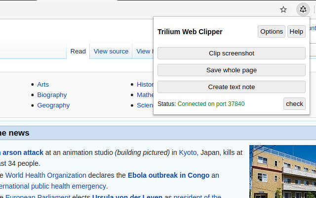 Trilium Web Clipper chrome谷歌浏览器插件_扩展第1张截图
