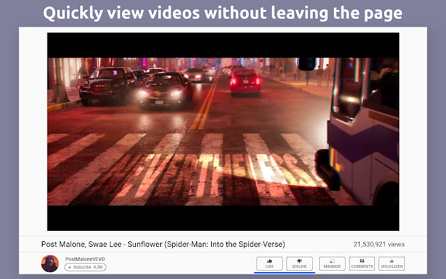 InstantView for YouTube™ chrome谷歌浏览器插件_扩展第1张截图