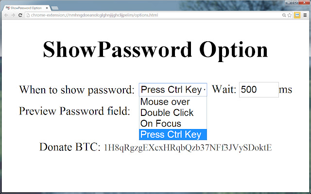 ShowPassword：鼠标悬停自动显示密码 chrome谷歌浏览器插件_扩展第2张截图