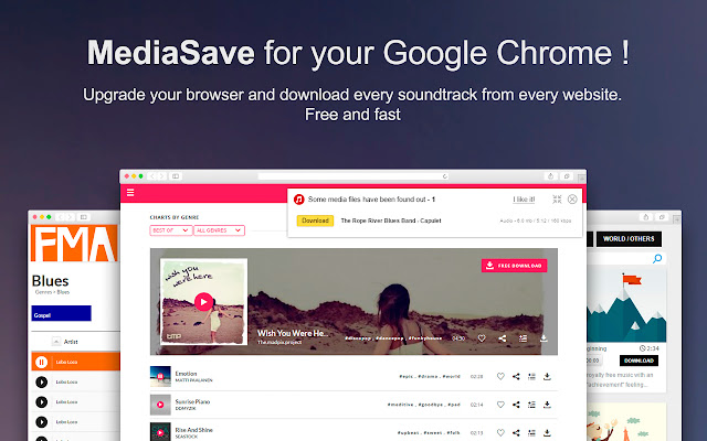 MediaSave. Download music free chrome谷歌浏览器插件_扩展第1张截图