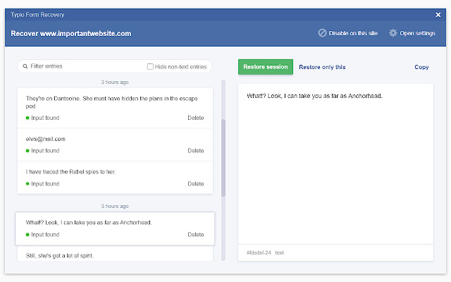 Typio Form Recovery chrome谷歌浏览器插件_扩展第2张截图