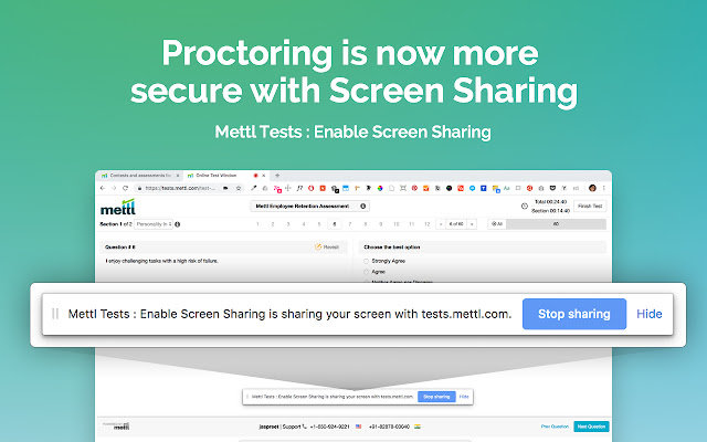 Mettl Tests : Enable Screen Sharing chrome谷歌浏览器插件_扩展第1张截图