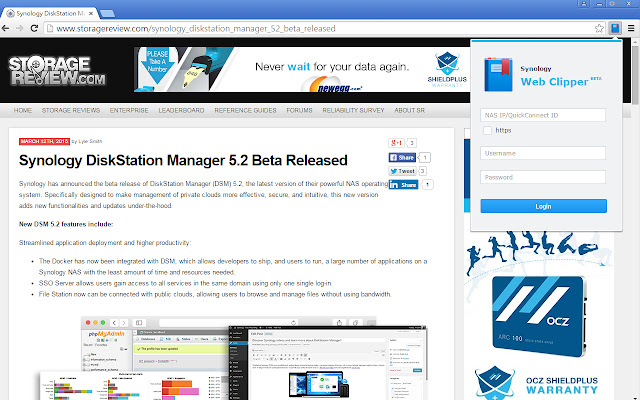 Synology Web Clipper chrome谷歌浏览器插件_扩展第1张截图
