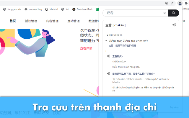 Hanzii: Từ điển Trung Việt, Việt Trung chrome谷歌浏览器插件_扩展第5张截图