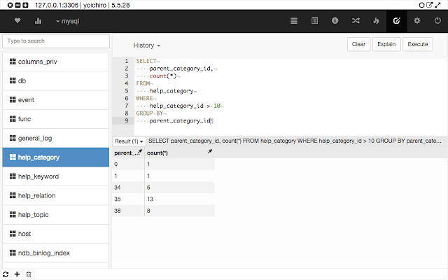 Chrome MySQL Admin chrome谷歌浏览器插件_扩展第3张截图