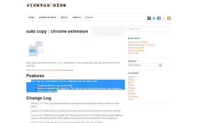 Auto Copy chrome谷歌浏览器插件_扩展第1张截图