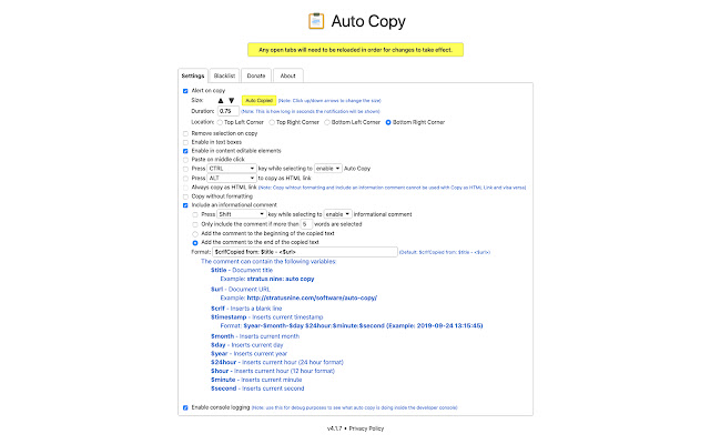 Auto Copy chrome谷歌浏览器插件_扩展第2张截图