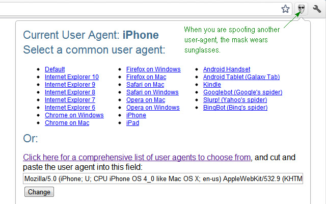 User-Agent Switcher chrome谷歌浏览器插件_扩展第2张截图