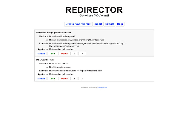 Redirector chrome谷歌浏览器插件_扩展第1张截图