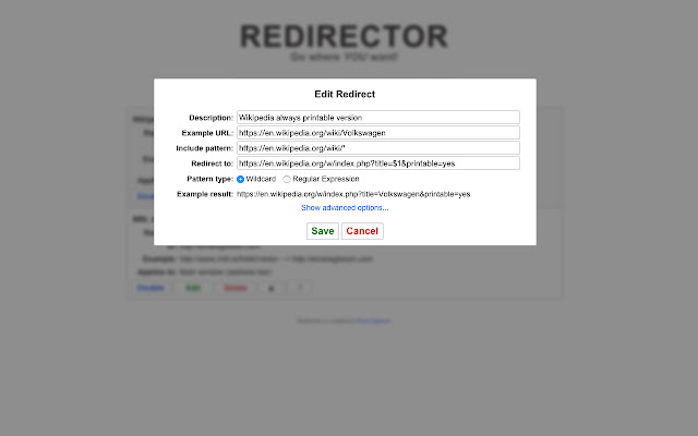 Redirector chrome谷歌浏览器插件_扩展第2张截图