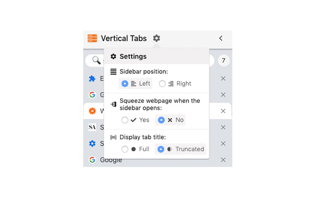 Vertical Tabs chrome谷歌浏览器插件_扩展第3张截图