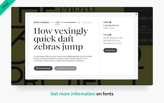 Fonts Ninja chrome谷歌浏览器插件_扩展第3张截图