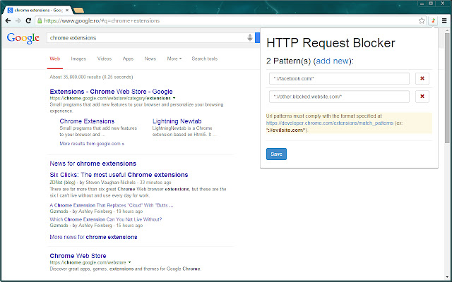 HTTP Request Blocker chrome谷歌浏览器插件_扩展第1张截图