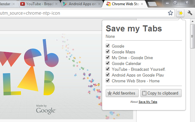 Save my Tabs chrome谷歌浏览器插件_扩展第1张截图