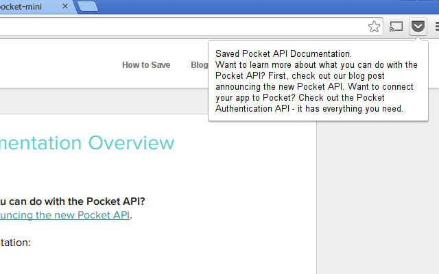 Save to Pocket (mini) chrome谷歌浏览器插件_扩展第1张截图