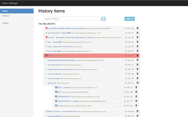 History Manager chrome谷歌浏览器插件_扩展第2张截图